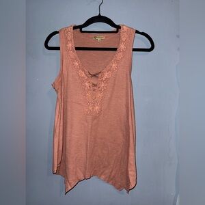 Democracy Mauve Lace-Up Tank Top